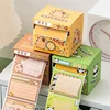 256 Sheets Cartoons Sticky Notes Pads Kids Stationery Paper Stickers Posted It Memo Pull-out Notepad Notebook Message Sticker 2