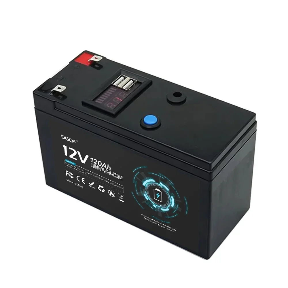 

The new 12V 45Ah 120Ah lithium battery pack built-in BMS for solar boat + LED + spray battery
