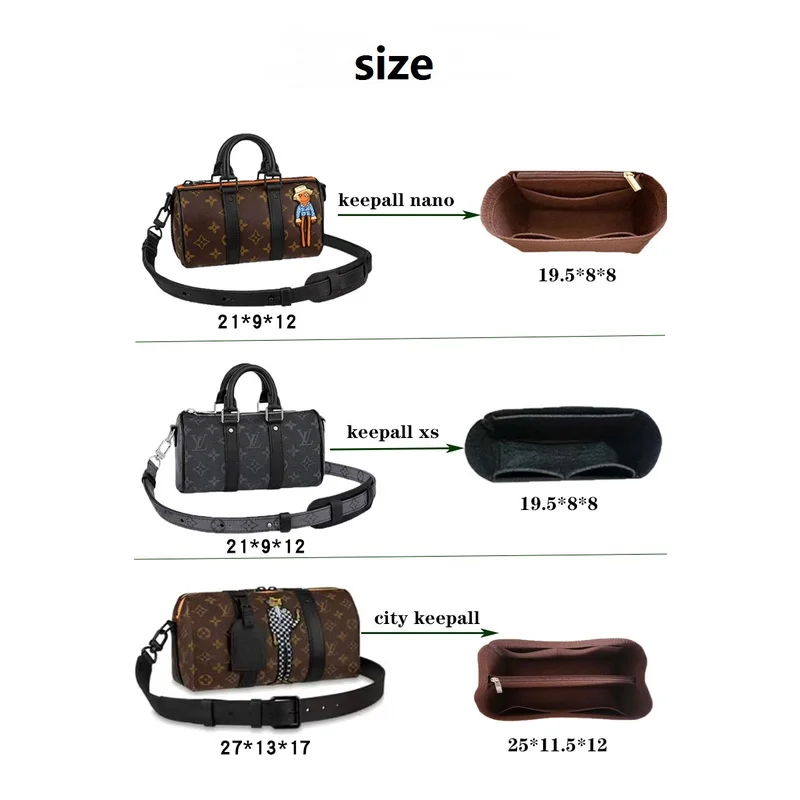 【Only Sale Inner】Bag Organizer Insert For LV City Keepall 25 Nano XS Organiser Divider Shaper Protector Compartment