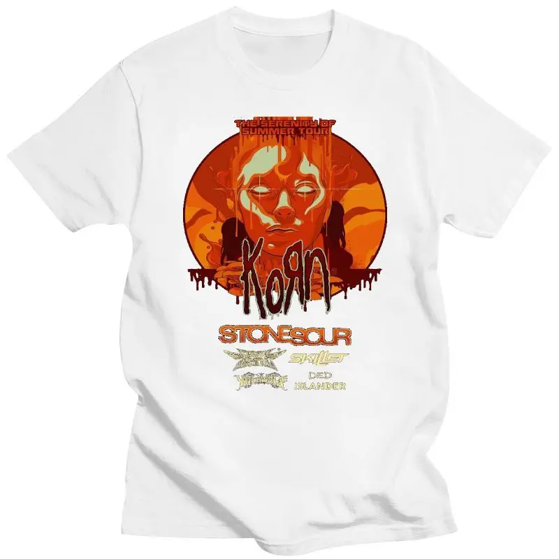 

Новинка 2022, Черная Мужская футболка KORN STONE SOUR YELAWOLF ISLANDER, американский размер EM1(1)