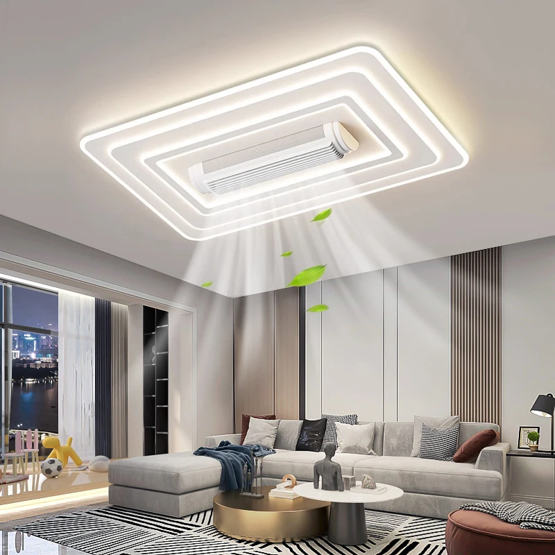 LED Invisible Bladeless Ceiling Fan Chandelier