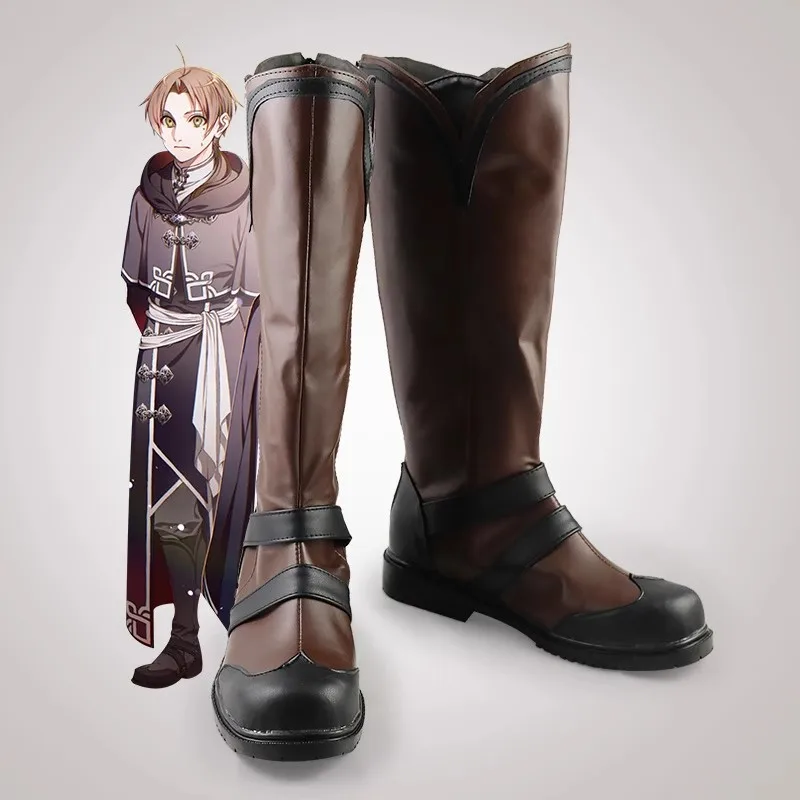 

Mushoku Tensei Rudeus Greyrat Cosplay Boots Custom Made Shoes Men Woman Anime Halloween Party Carnival Rudeus Greyrat Cos Shoes