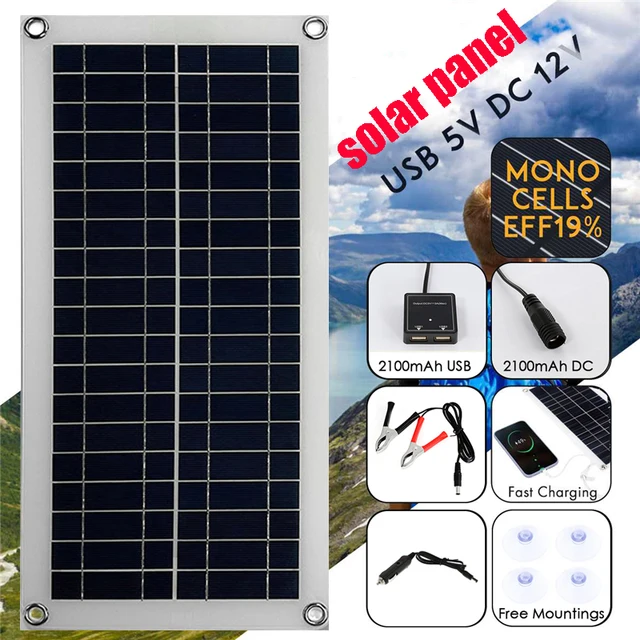 2000W Solar Power System Solar Panel Kit 12V Solar Battery 10A-60A Controller Solar Panel Home Mobile RV Car Caravan Home Campin 3