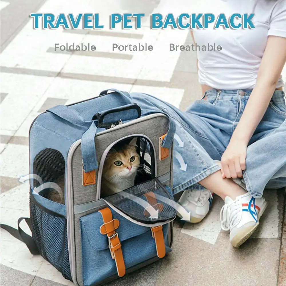 

Breathable Pet Backpacks Outdoor Cat Carrier Shoulder Bag for Small Dogs Cats Portable Travel Folding Backpack Pet Accessories