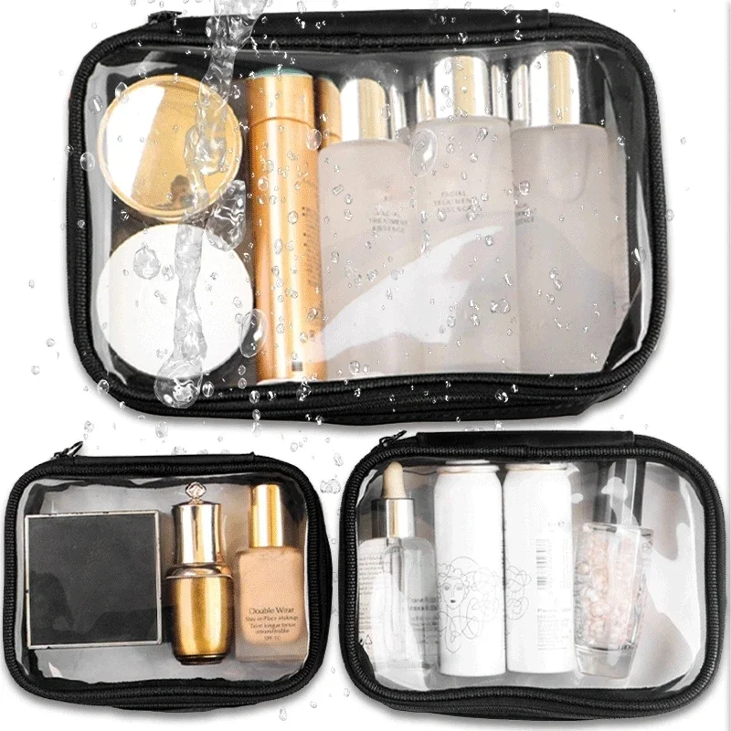 Transparent Makeup Bag PVC Zipper Cosmetic Storage Toiletry Wash For Women