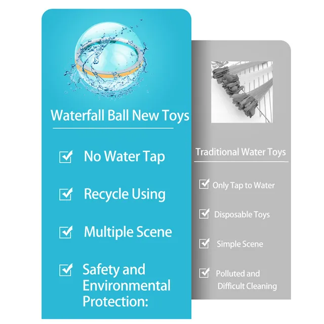 Funny Water Ball Bomb Toy Reusable Water Absorbent Ball Suction Balloon Splash Balls For Kids Outdoor Garden Playing Water Toys 4