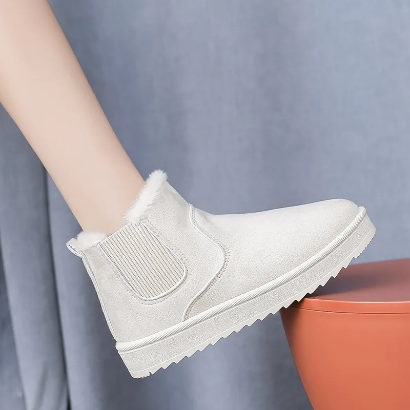 New Women Boots Thickening Plus Velvet Winter Fashion Warm Short Boots Cotton Shoes Women'S Snow Winter