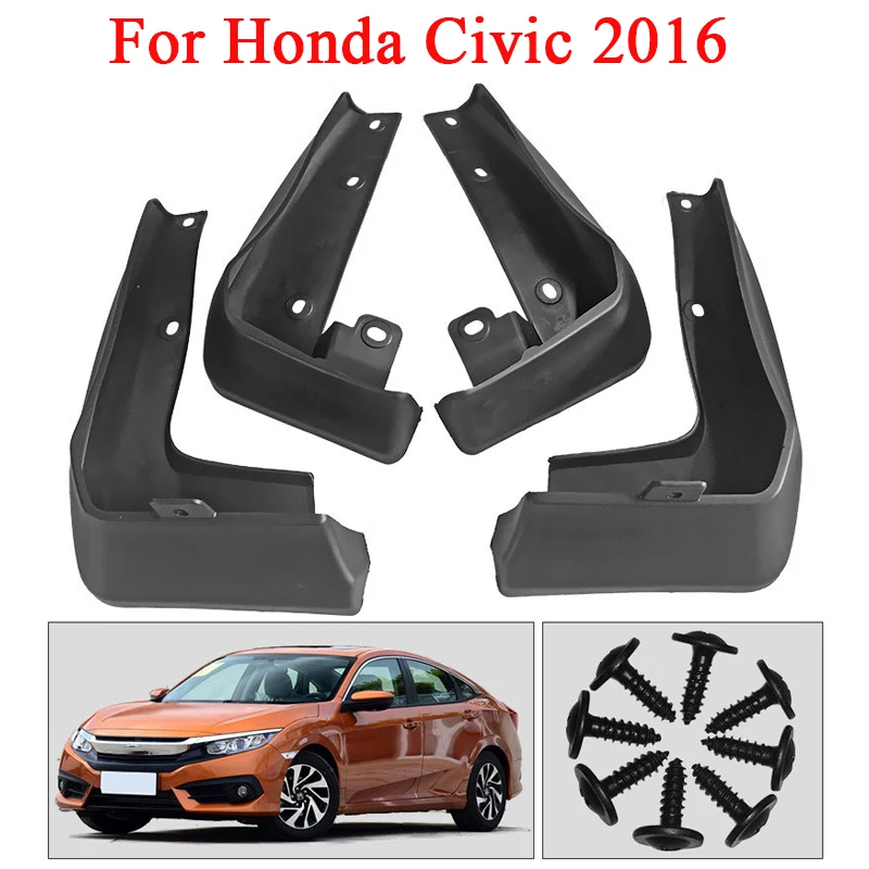 

4 шт., передние и задние брызговики для Honda Civic 2016
