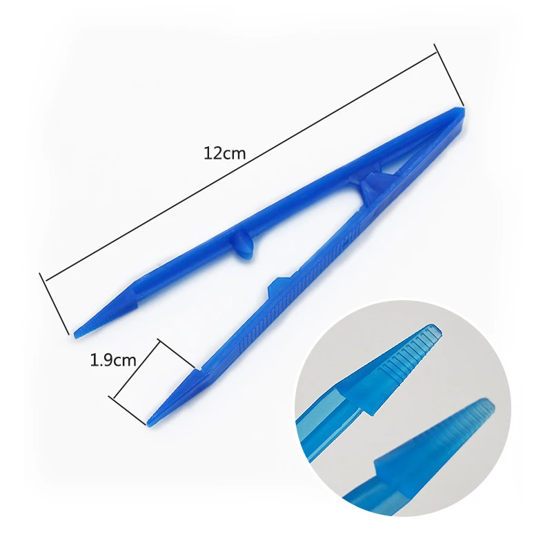 50PCS 100PCS LAB Plastic Tweezers Individually Packaged Disposable Pointed Straight Headed Sterile Clips Anti Slip Pattern