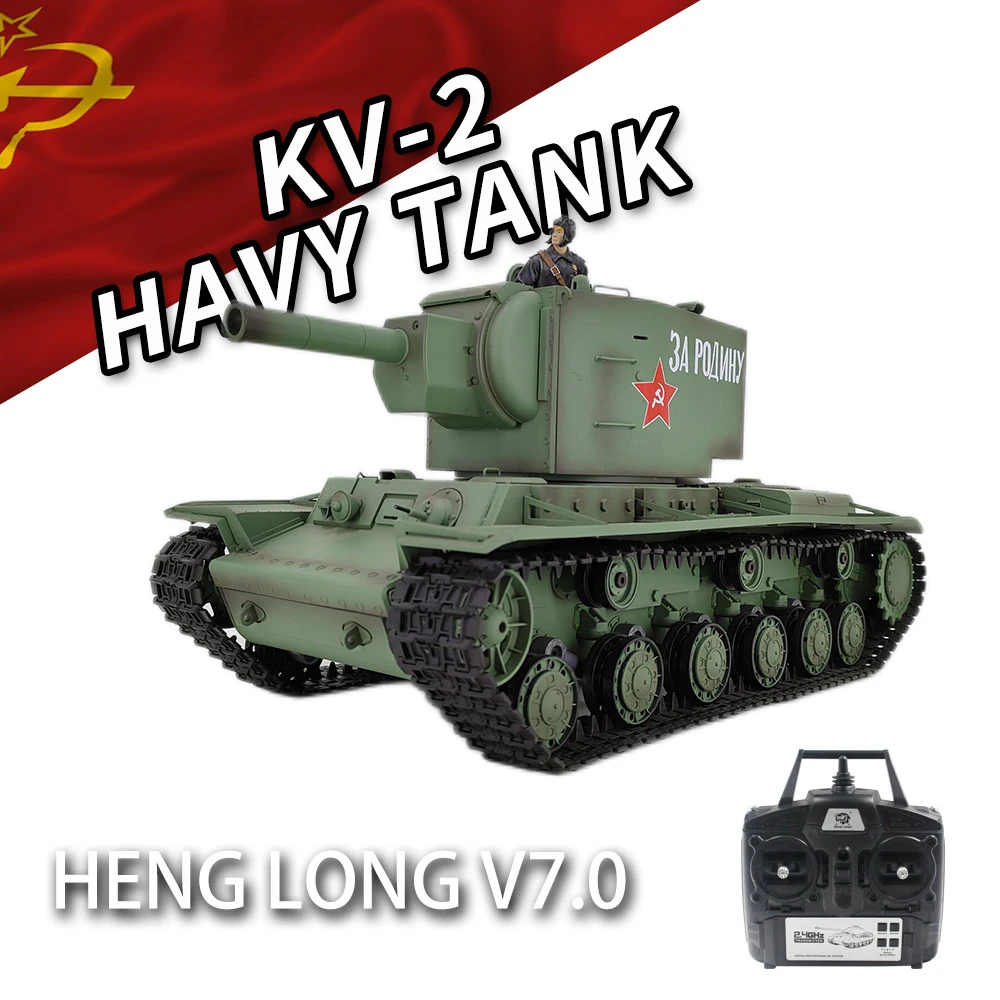 HENG LONG 1/16 Remote Control tank Green Upgraded Metal Tracks TK7.0