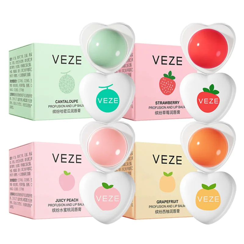 

4pcs Cute Fruit Lip Balm Moisturizing Nourishing Refreshing Anti-Cracked Lips Balms Lip Gloss Sets Plumpers Skin Care for Lips