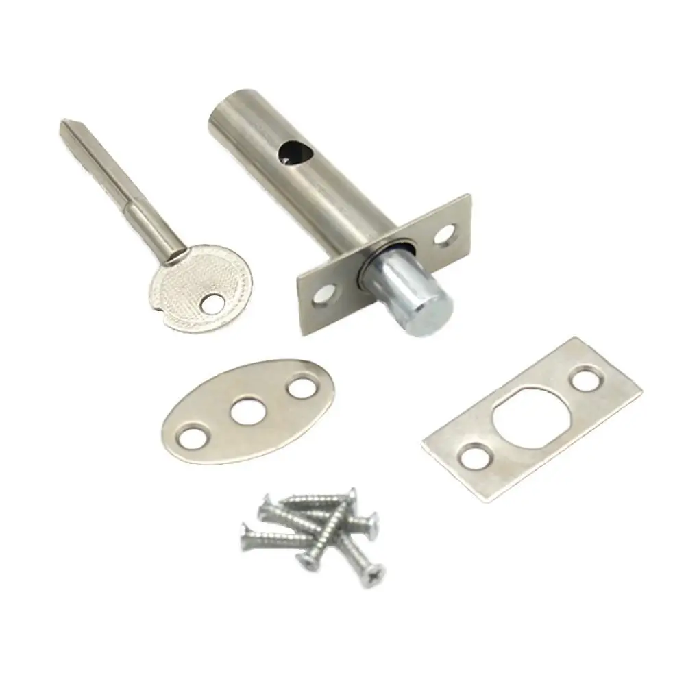Steel Invisible Lock Core Hardware Pipe Tube Security Door Well Locks 1set for Fireproof Escape Mortise Aisle Lock steel door locks