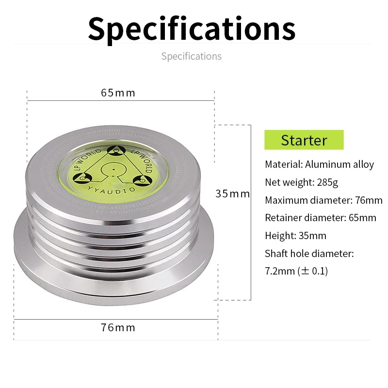 50Hz Alloy LP Vinyl Record Player Disc Turntable Stabilizer Level Aluminum Weight Clamp Music Player