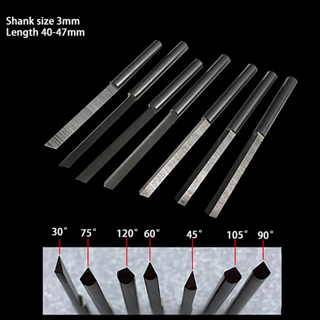 Tungsten Steel Angle Cutter Engraving Knives Jewelry Pneumatic Graver Accessories Spatula Triangle Metal Blades DIY Making Tools