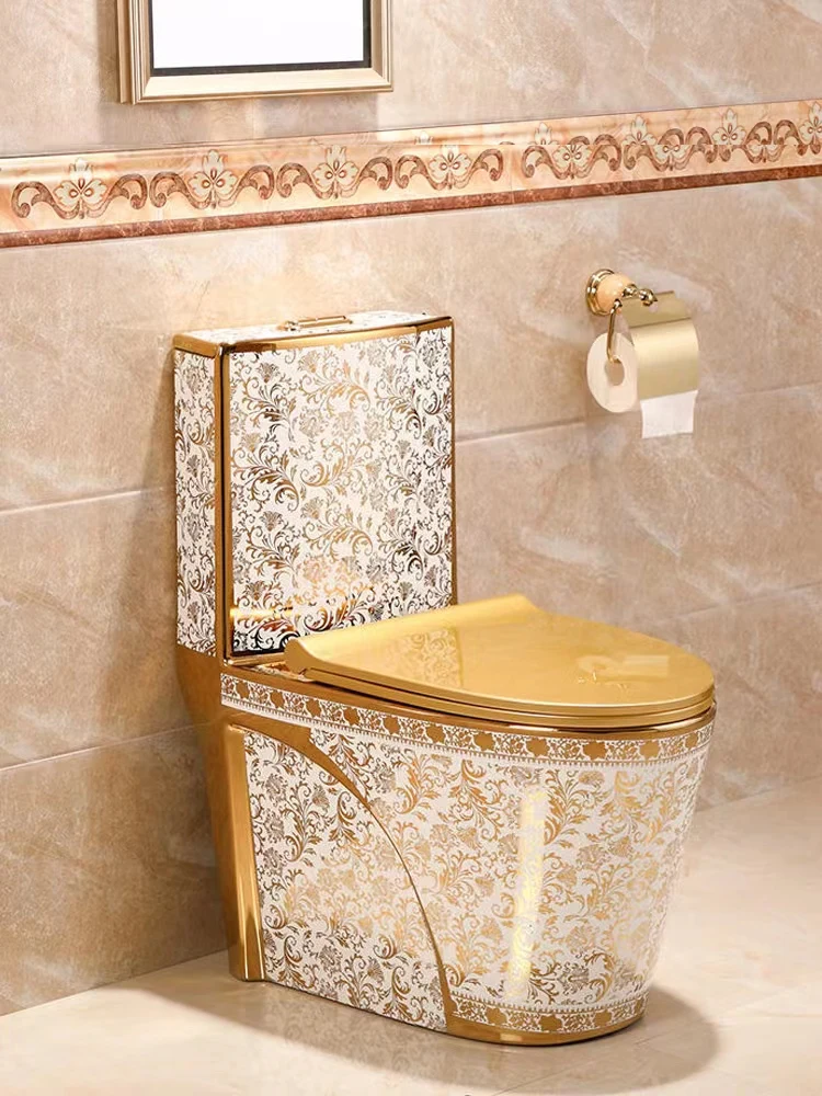

Creative Golden Toilet, Colorful Toilet, Super Swirl Water saving and Odor proof Ceramic Toilet