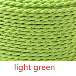 Vintage Twisted Fabric Electrical Wire - Copper Core, Woven Textile Pendant Lamp Cord - 20m (Light green)