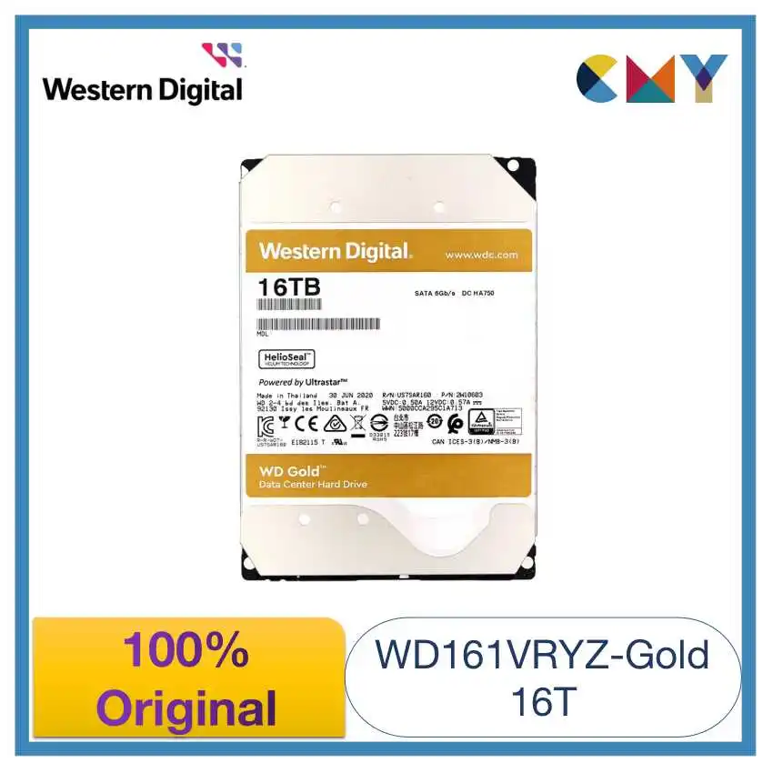 

100% Original Western Digital WD Gold 16TB 3.5 HDD Enterprise Internal Hard Drive SATA 7200 rpm WD161VRYZ