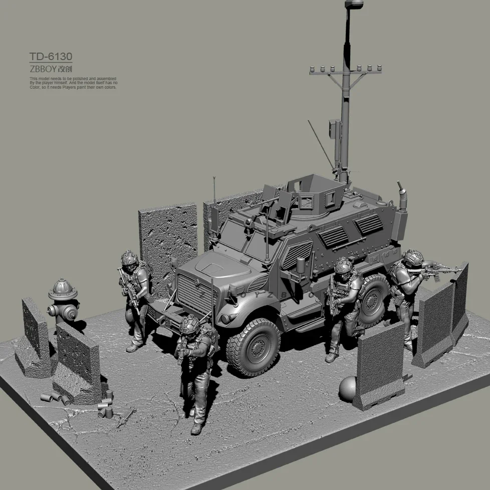 

1/72 1/48 1/35 Resin Soldier model kits figure colorless and self-assembled （3D Printing ） TD-6130/3D full set