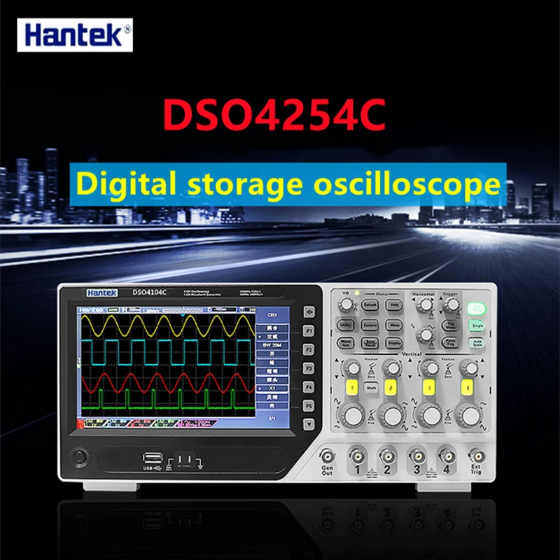 DSO4254C Hantek Desktop Oscilloscope 250MHz Bandwidth 4 Channels Oscil