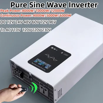 10000W 12000WInverter a onda sinusoidale pura 12V 24V 48V 60V a AC 220V 120V Car a energia solare 10KW Convertitore di tensione 50HZ 60HZ