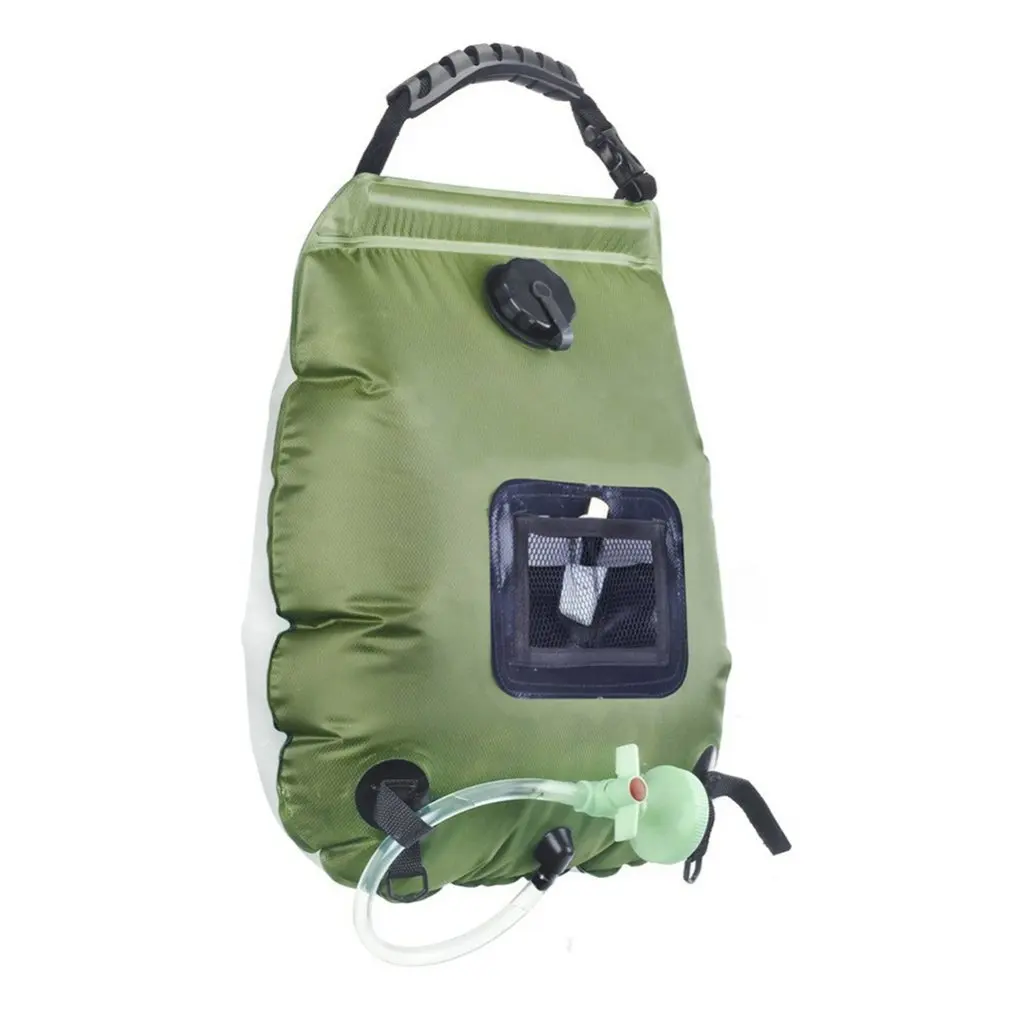 

20L Water Bags Outdoor Camping Solar Shower Bag Foldable Heating Camp Shower Hiking Climbing Bath Bag Switchable Shower Head
