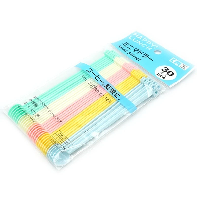 Candy Color Plastic Spoon Long Handle for Coffee Tea Ice Cream Milk Sauce 30Pcs,plastic spoon