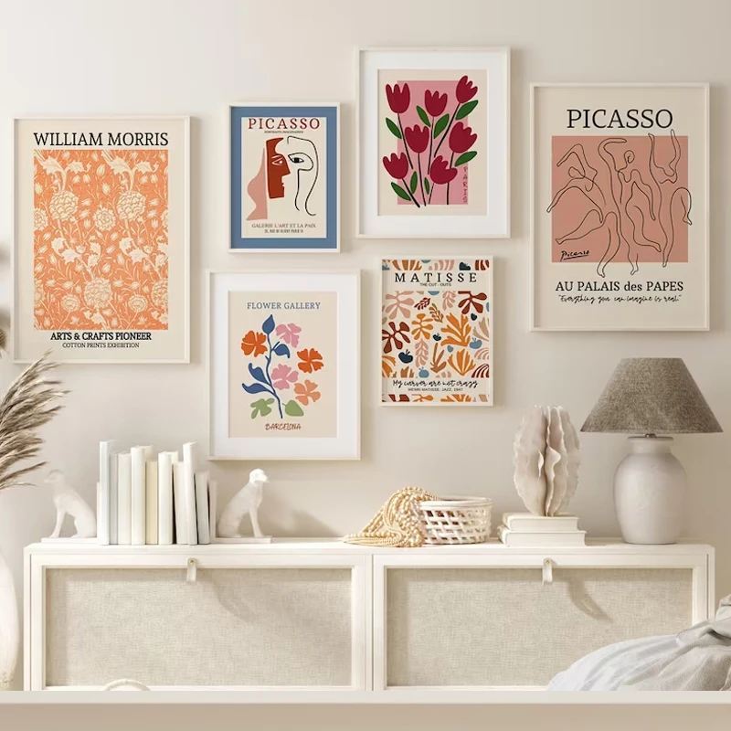 

Abstract Matisse Picasso Artwork Posters Flower Market Wall Art Canvas Painting Print Pictures Living Room Interior Home Decor