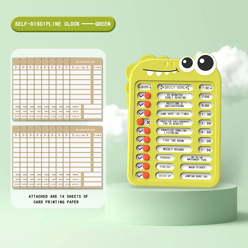 My Chores Checklist Caravan Chores Self-discipline Clock Board Caravan Refrigerator Memo Chart Note Message Board for Kids chore checklist card