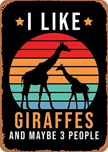 

Giraffe Saying Vintage Look Metal Sign Patent Art Prints Retro Gift 8x12 Inch