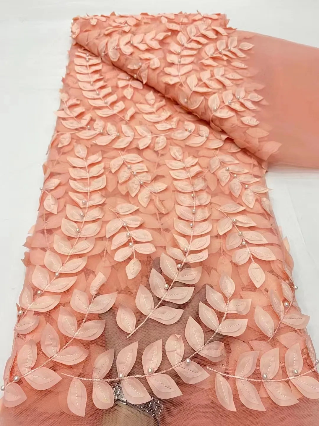 

African Lace Fabric 2023 HIgh Quality Embroidery French 3D Nigeiran Soft Mesh Lace Fabric For Sewing Wedding Party Dresses