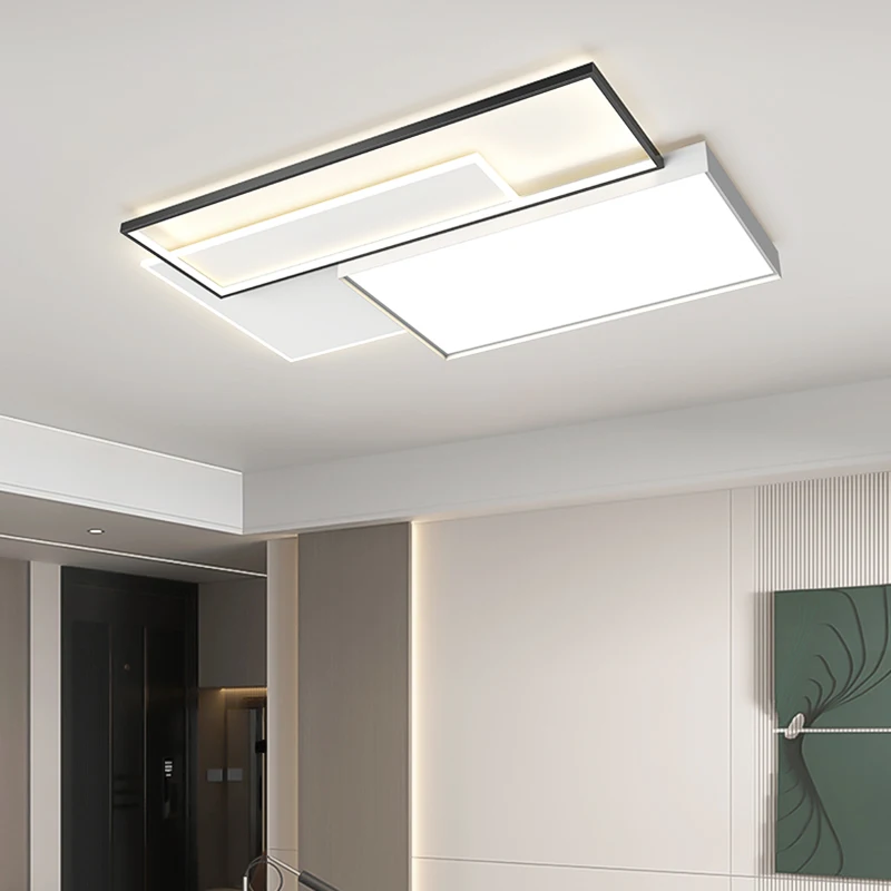 Nordic Simple Led Ceiling Lamp Black White Living Room Bedroom Study