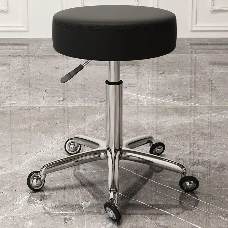 Salon Swivel Stool Adjustable Height Rolling Chair Round Technician Hairdressing Manicure Barber Chair Professional Use Style