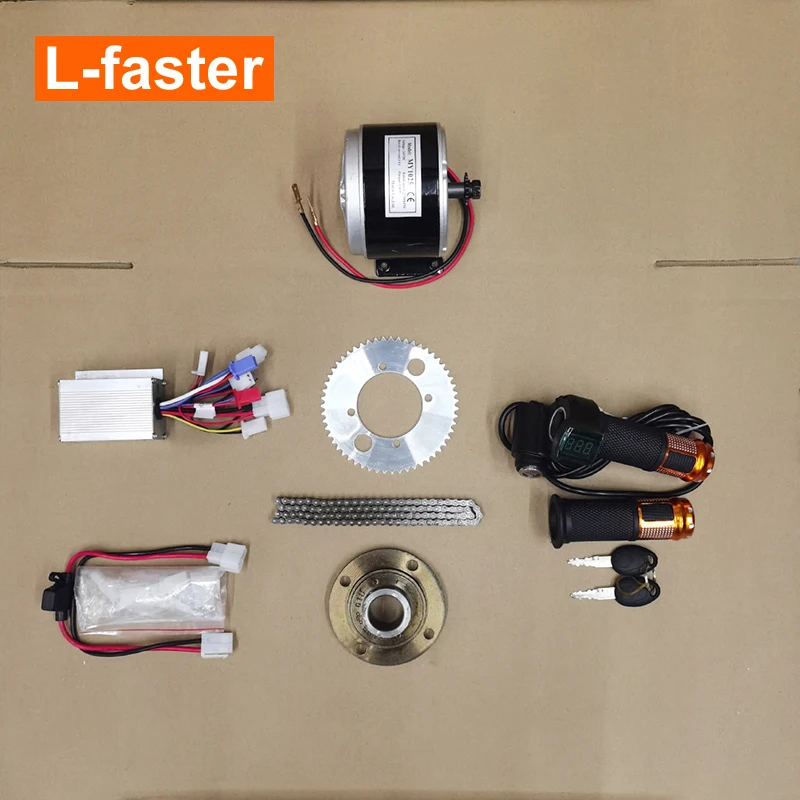 24V 250W 전기 미니 카트 엔진 키트 (25H 체인, 55T 체인 휠, 가스 페달 포함) 전기 스쿠터 모터용