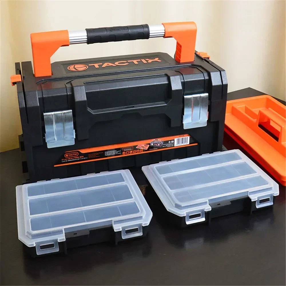 

2 Parts Box Garage Storage Tools Organizer Combined Tool Box with Electric Drill for Screwdriver Wrench Heavy Duty