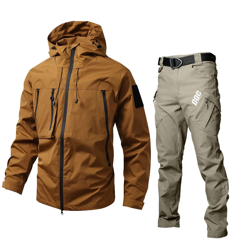Lairschdan Poc Spring and Autumn Men and Women Popular Outdoor Road Cycling Motocross Hoodie Casual Two Piece Jacket Set