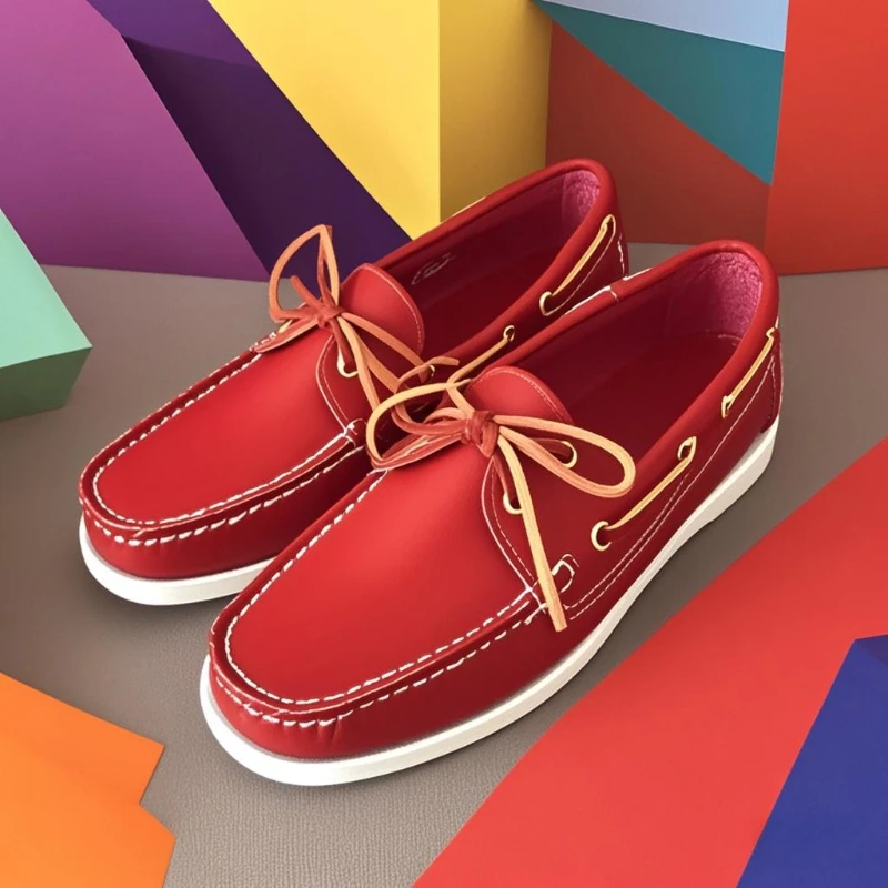 Handmade Genuine Leather leather shoes men loafers Classic Docksides Boat Shoes Mocassins Mens Casual Loafer Board