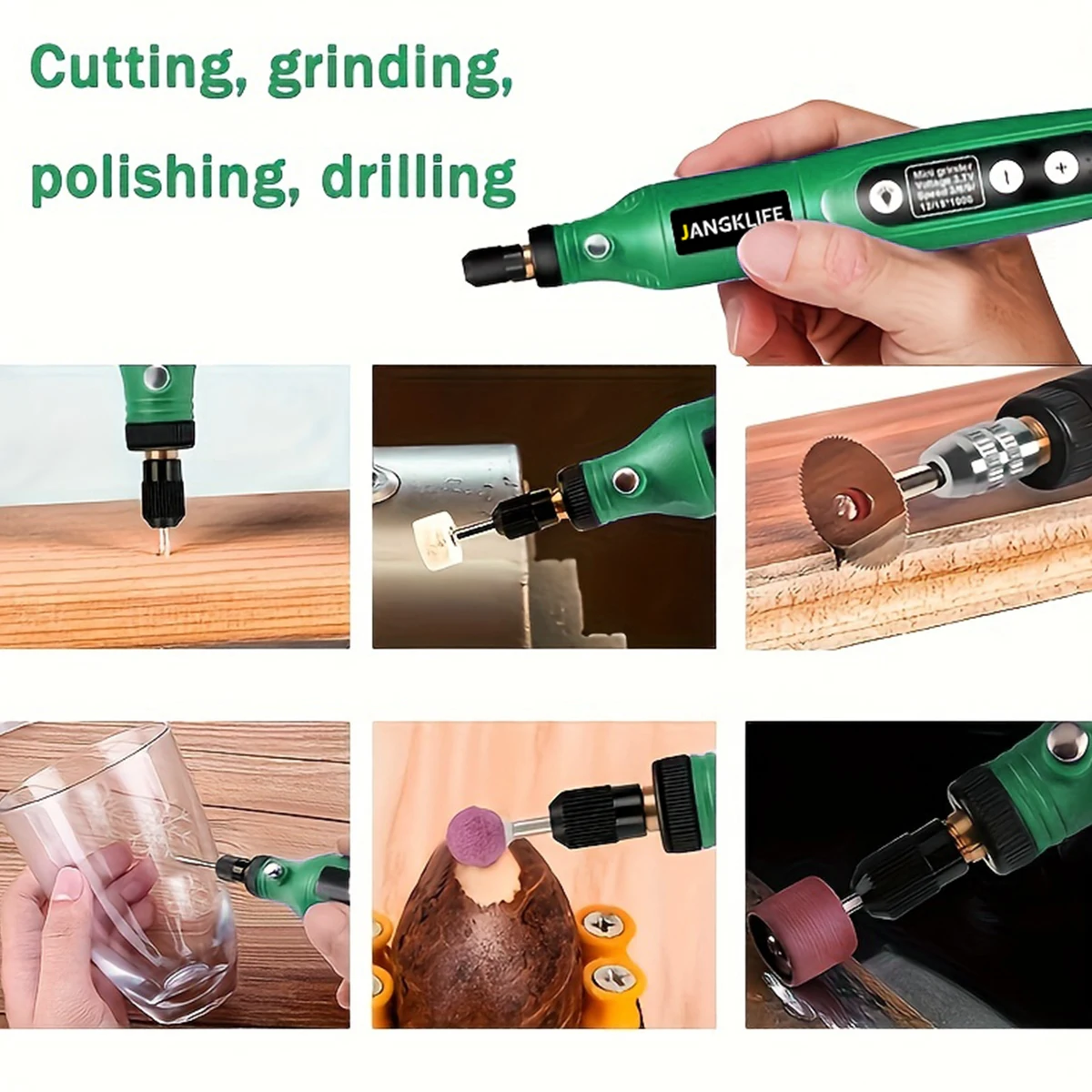 JANGKLIFE USB Cordless Rotary Tool Kit Woodworking Engraving Pen DIY For Jewelry Metal Glass Mini Wireless Drill 2