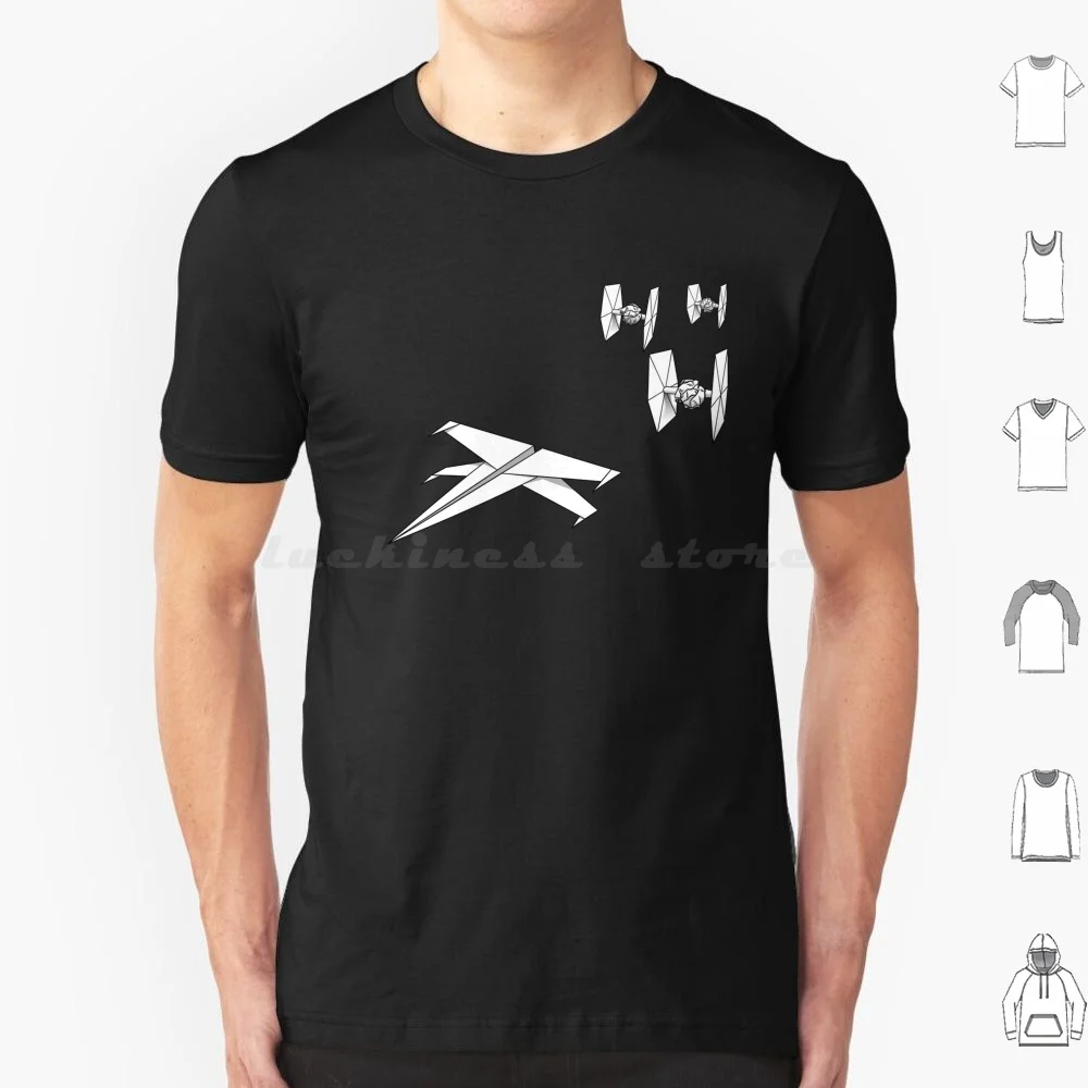 Paper Wars Battle Maglietta Nera Cotone Uomo Donna Carta Stampata Fai Da Te Paperplane X Wing Tie Fighter Battle Paperwars Keep It Simple