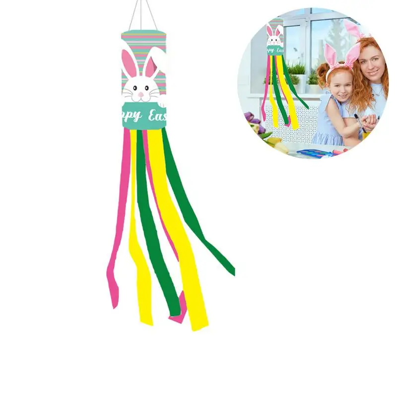 

Уличные пасхальные ветрозащитные носки, легкие весенние садовые украшения, ветрозащитные многофункциональные ветрозащитные носки в виде кролика с флагом для улицы