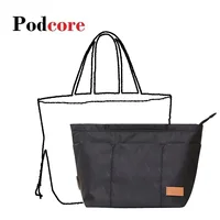 Podcore Purse Organizer for Tote Bag Handbag Organizer Insert with Compartments Black Brown Coffee Purse Inserts for Storage 1