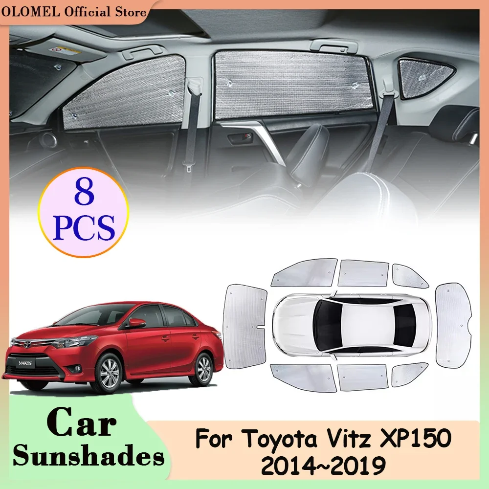 

Для Toyota Vitz XP150 Yaris Vios 2014 ~ 2019 автомобильные солнцезащитные оттенки, полное покрытие окон, солнцезащитный козырек, заднее ветровое стекло