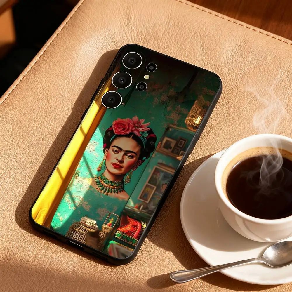 Frida Kahlo Black Soft Phone Case - Stylish and Protective Design
