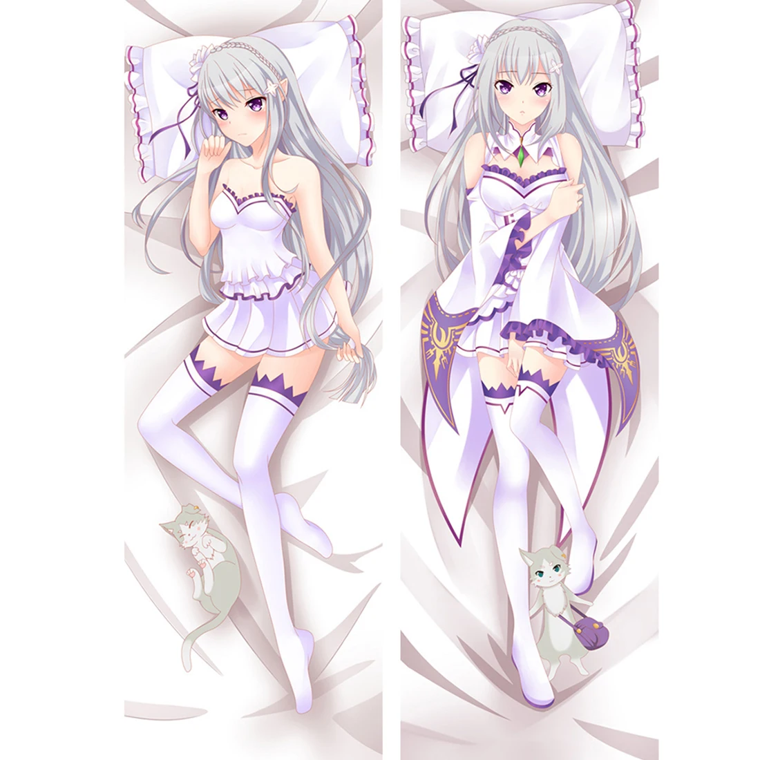 

Japanese Anime kara Hajimeru Isekai Seikatsu Emilia Hugging Body Pillow Cover Case Sexy Bedding Pillowcases 68076