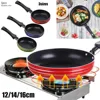 12cm/14cm/16cm Mini Frying Pan Non-Stick Steel Frypan Pot Saucepan For Cookware Kitchen Cookware Fry Eggs Tools Frying Pan