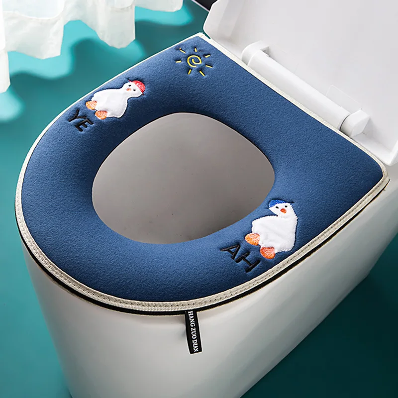 1PC Universal Toilet Seat Cover With Handle Closestool Mat Soft Warm Toilet Seat Cushion Bathroom Toilet Lid Accessories