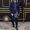 New in Luxury Designer Men African Summer Outfit Men Patchwork Top and Sports Pants 2 Pieces Outfits Festival Wedding Men's Suit 5