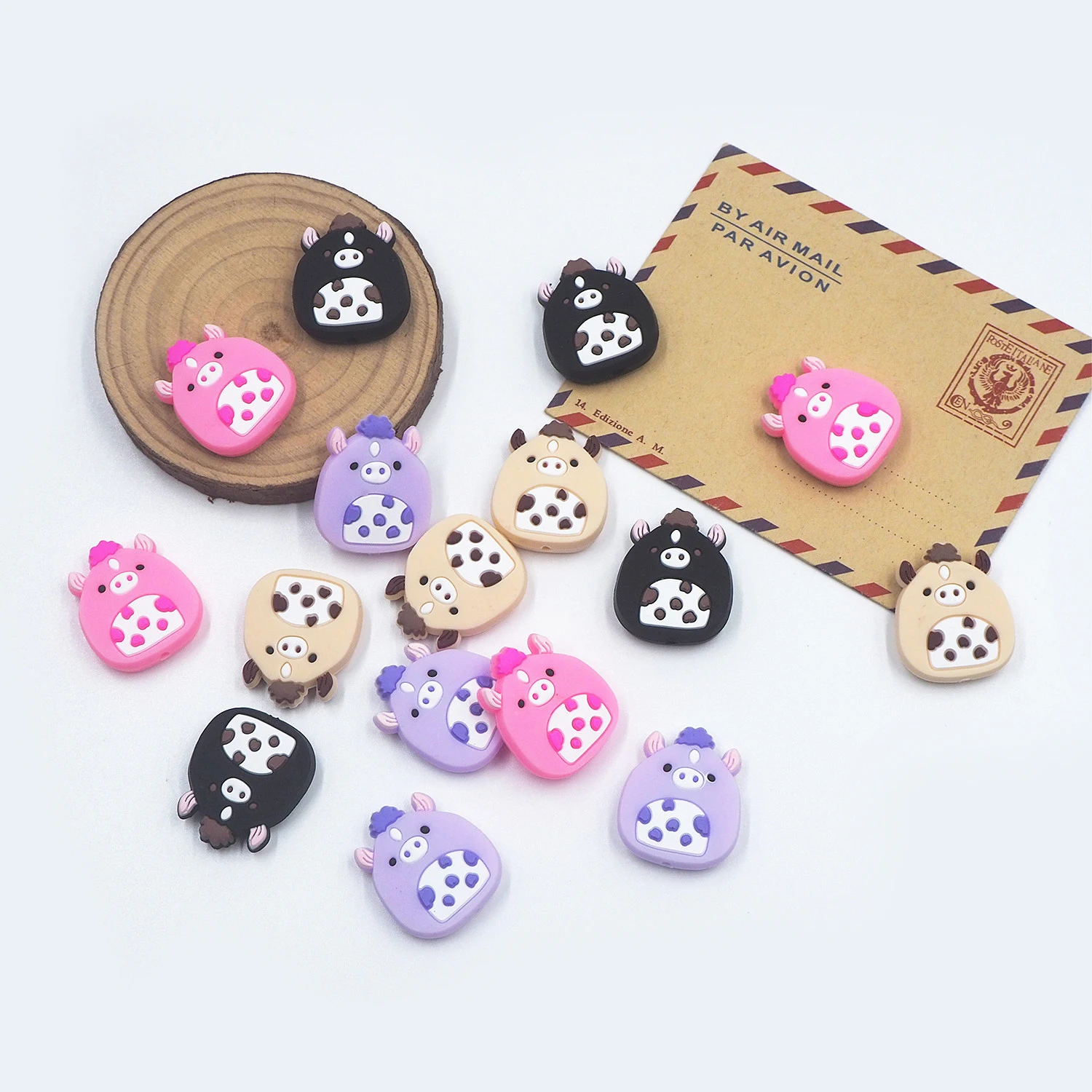 

Chenkai 50PCS Horse Focal Beads Silicone Charms For Pen Making Character Beads For Beadable Pen DIY Baby Pacifier Dummy Chains