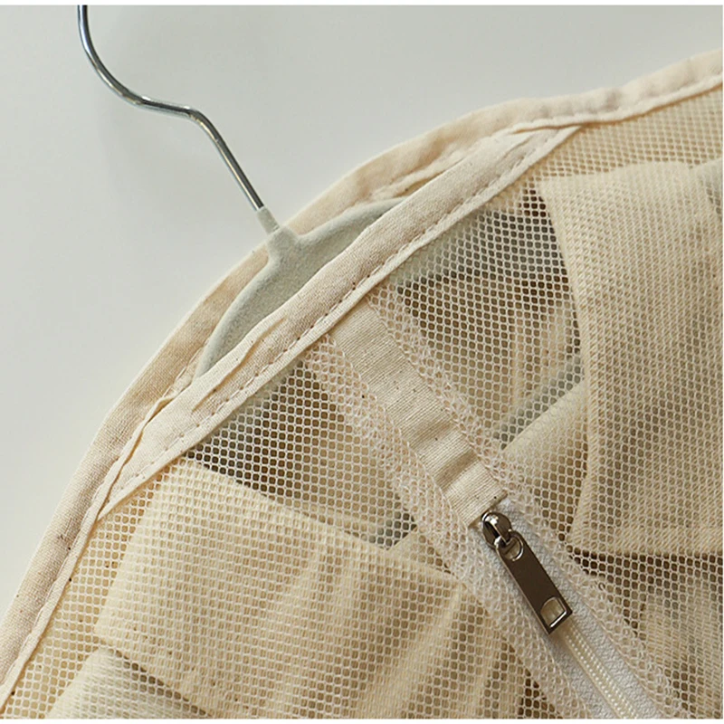 Luxury Thickened Cotton Linen Breathable Clothing Dust Cover Wardrobe Hanging Storage Bag Suit Coat Dress Dustproof Garment Bag 3
