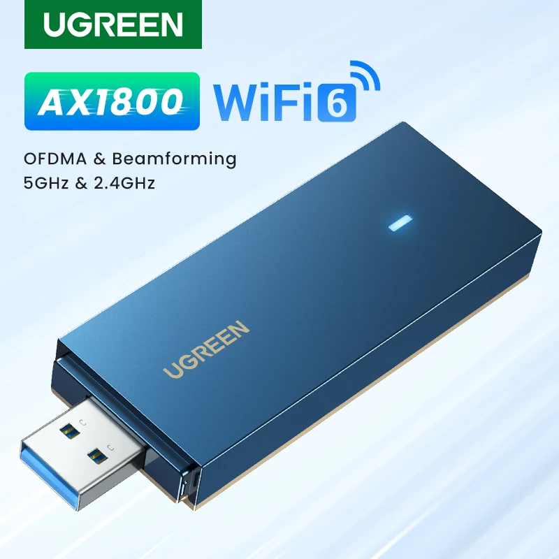 Ugreen Ax1800 Adattatore Wifi Wifi6 Usb3.0 5G E 2.4G Dual-Band Usb Wifi Per Pc Laptop Antenna Wifi Ricevitore Ethernet Usb Scheda Di Rete