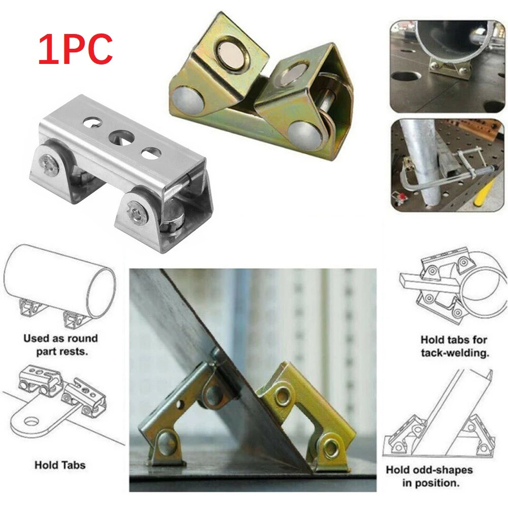 Magnetic Welding Holders Welding Accessories Clamp Magnetic Welding Fixer Welding Electrode Clamp 1pcs Welding Clamp V Type Magnetic Clip V-Pads Adjustable Holder Suspenders Fixture For Door Box Welding Equipment Accessories